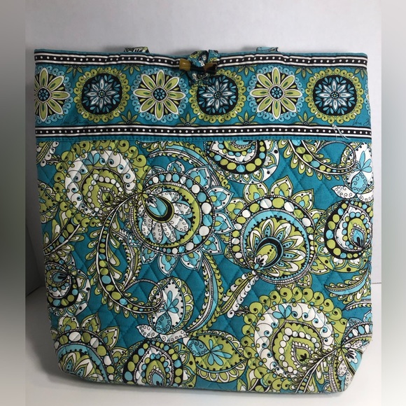 3 Retired Vera Bradley Peacock Pattern - Tote, Wristlet Purse and Checkbook Case - Picture 10 of 16